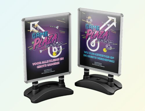 Game Plaza – poster ontwerp A1-formaat voor stoepbord